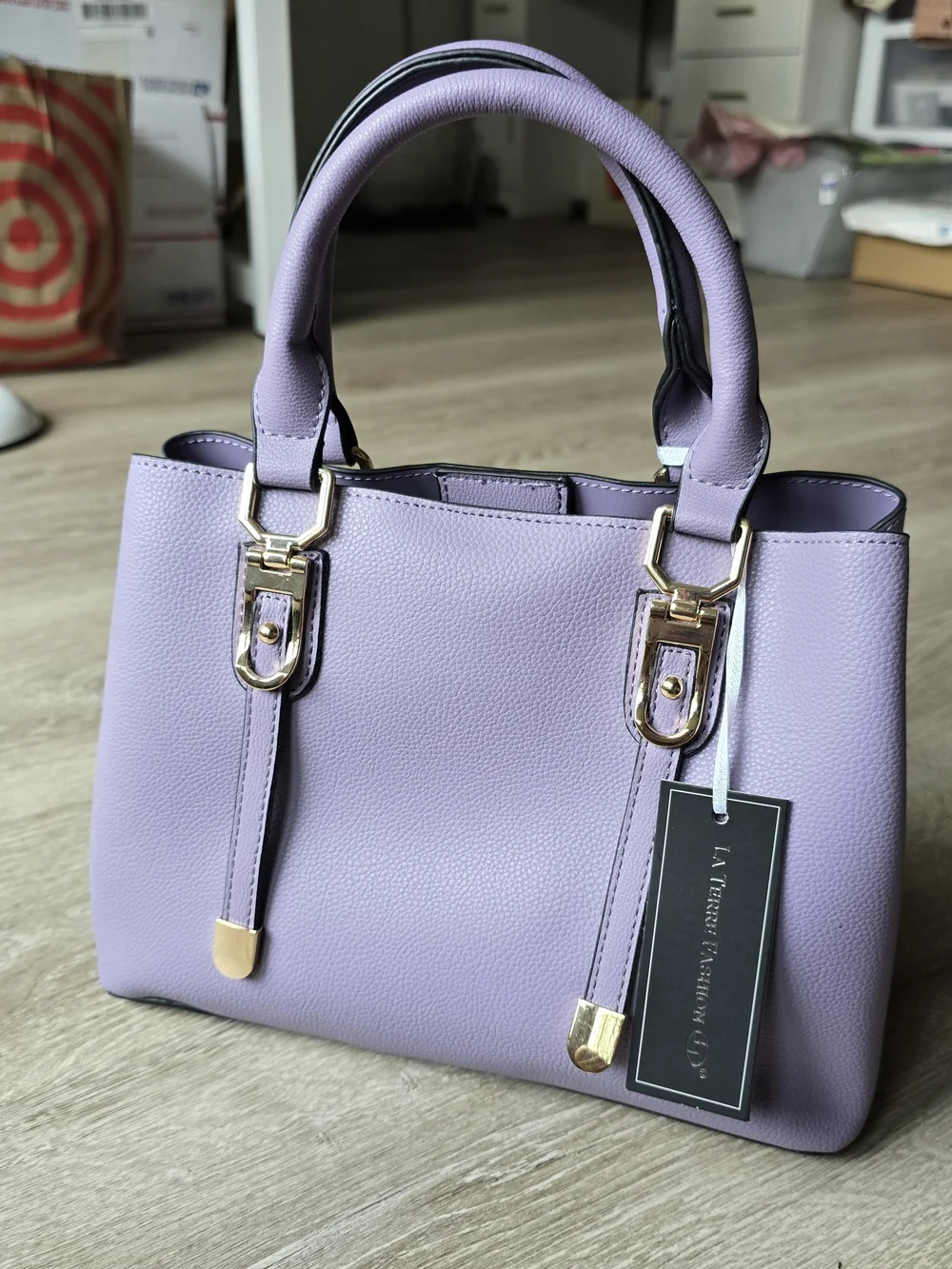 Lavender Structured Satchel Handbag
